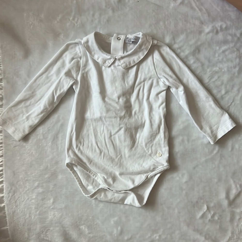 White Peter Pan Collar Patachou Formal onesie/shirt